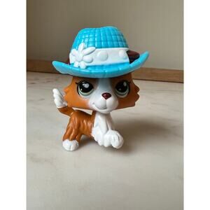 Littlest Pet Shop Collie Dog  #151 G7 Hat Paw Cup Drink Accessory Hasbro LPS